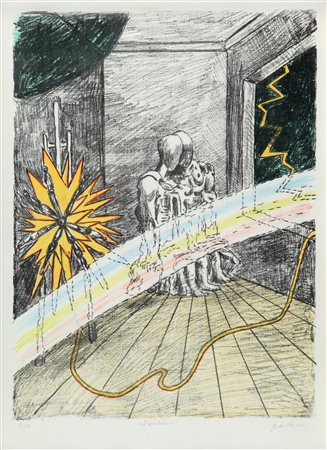 GIORGIO DE CHIRICO (1888-1978) L'arcobaleno prova d'artista serigrafia cm...
