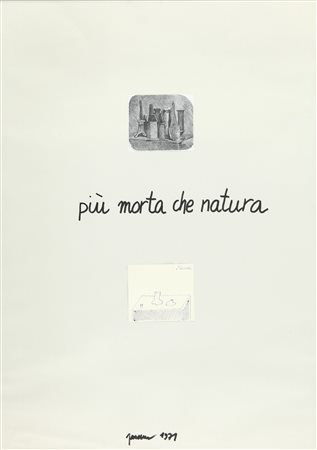 (ISAIA MABELLINI) SARENCO (1945-) Più morta che natura 1971 tecnica mista cm...