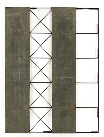 GIUSEPPE UNCINI (1929-) Cementoarmato 1963 cemento e ferro cm 122x91x3...