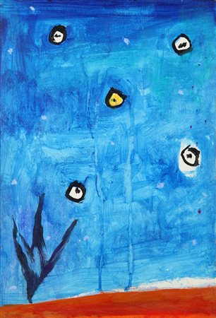 NICOLA DE MARIA (1954-) Communicazioni celesti 1985 olio su tela cm 60x40...