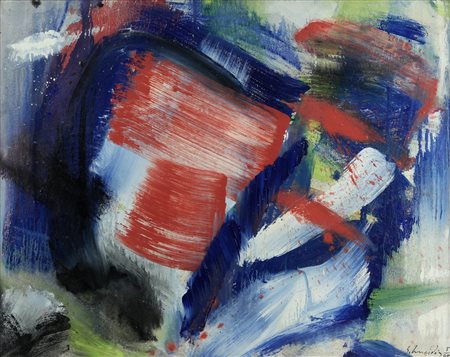 GERARD SCHNEIDER (1896-1986) Opus 736 1965 olio su tela cm 73x92 firmato e...