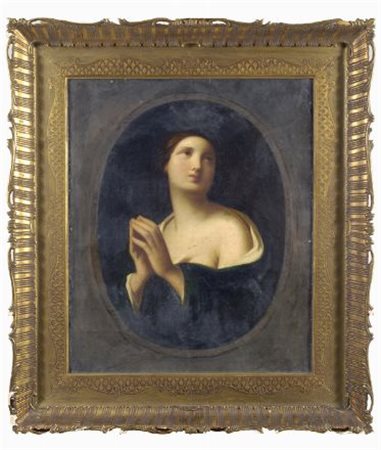 Scuola Fiorentina sec. XVII FIGURA DI SANTA Olio su tela, cm. 60x50 cornice...