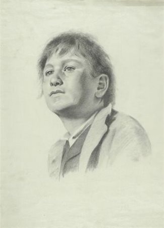 Adele Micheli RITRATTO DI RAGAZZO Carboncino su carta, cm. 56x41