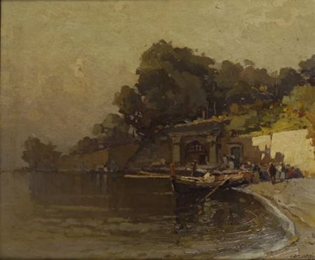 Nicolas De Corsi (Odessa, 1882 - Napoli, 1956) NAPOLI Olio su tavola, cm....