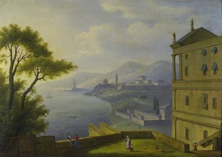 Gaetano Gigante (Napoli, 1770 - 1840) GOLFO DI POZZUOLI, 1830 Olio su tela,...