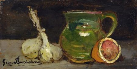 Giovanni Bartolena (Livorno, 1866 - 1942) NATURA MORTA Olio su tavola, cm....