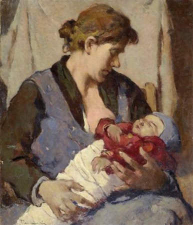 Ludovico Tommasi (Livorno, 1866 - Firenze, 1941) MATERNITÀ Olio su...