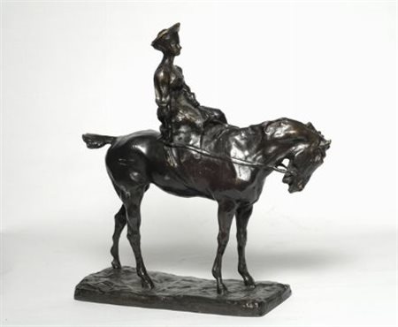 Paolo Troubetzkoy (Verbania, 1866 - Pallanza, 1938) AMAZZONE Bronzo, cm....