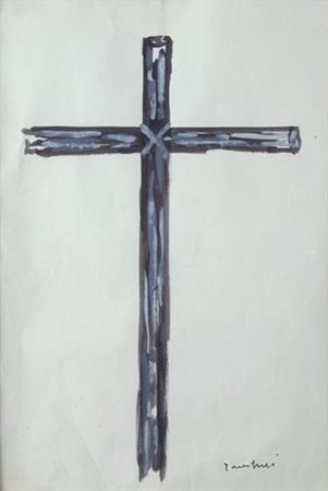 Orfeo Tamburi (Jesi, 1910 - Parigi, 1994) CROCE China su carta, cm. 30x20...