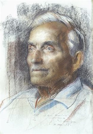 Pietro Annigoni (Milano, 1910 - Firenze, 1988) RITRATTO, 1964 Tecnica mista...