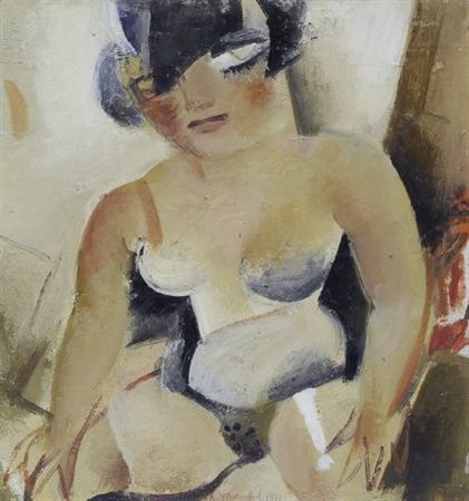 Alberto Manfredi (Reggio Emilia, 1930 - 2001) NUDINO, 1973 Olio su cartone,...