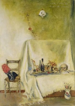 Walter Piacesi (Ascoli Piceno, 1929) LA PARETE VERDE, 1983 Olio su cartone,...