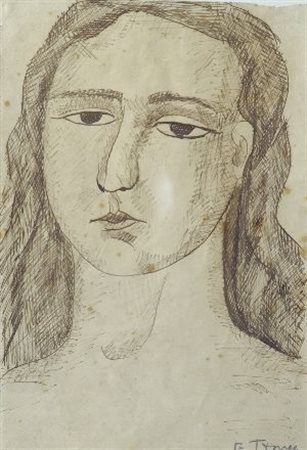 Fiorenzo Tomea (Zoppé di Cadore, 1910 - Milano, 1960) VOLTO FEMMINILE China...