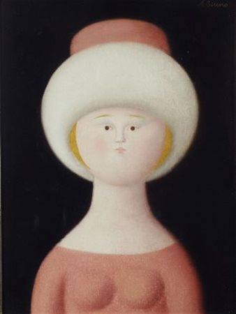 Antonio Bueno (Berlino, 1918 - Firenze, 1984) FIGURA FEMMINILE CON COLBACCO,...
