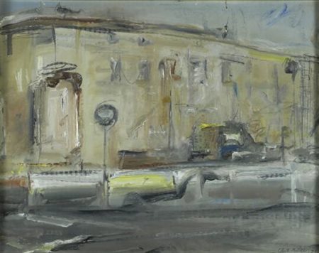 Folco Chiti Batelli (Firenze, 1932 - 2011) STRADA E PALAZZI, 1981 Olio su...
