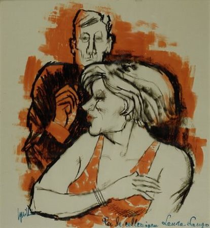 Remo Squillantini (Stia, 1920 - 1996) FIGURE Tecnica mista su carta lucida,...