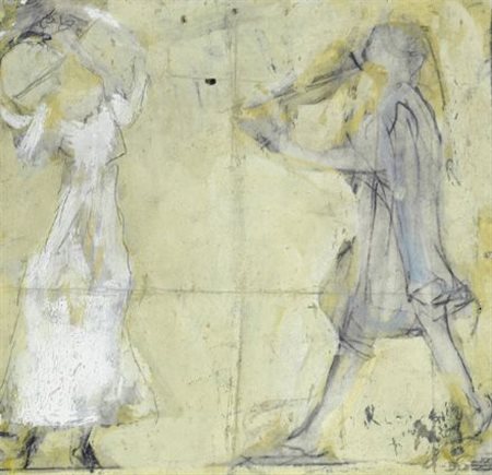 Adriano Spilimbergo (Buenos Aires, 1908 - Spilimbergo, 1975) FIGURE Tempera e...