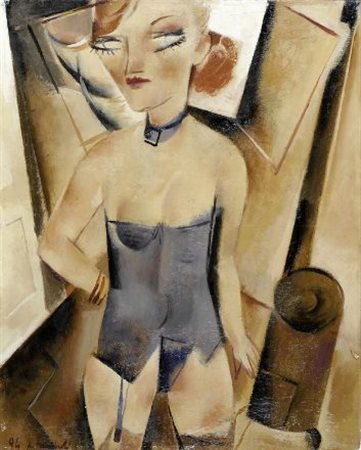 Alberto Manfredi (Reggio Emilia, 1930 - 2001) LA BIONDA, 1994 Olio su cartone...