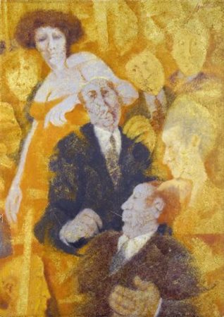 Remo Squillantini (Stia, 1920 - 1996) FIGURE Olio su tela, cm. 70x50