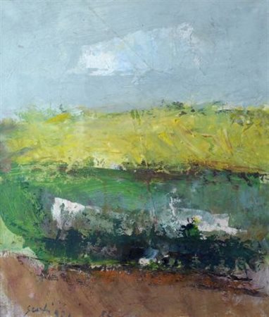 Sergio Scatizzi (Gragnano, 1918 - Firenze, 2009) PAESAGGIO, 1984 Tempera su...