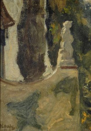 Primo Conti (Firenze, 1900 - Fiesole, 1988) IL GIARDINO DI FIESOLE, 1949 Olio...