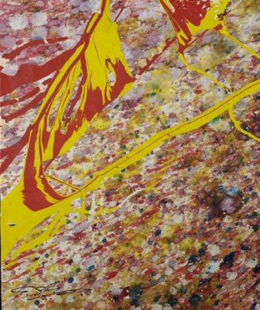 Shozo Shimamoto (Osaka, 1928) PIECE FROM SOREDEMO CHIKYU WA UGOKU 32, 1999...