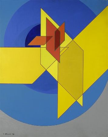 Luigi Veronesi (Milano, 1908 - 1998) PRISMATICO N°5, 1987 Olio su tela, cm....