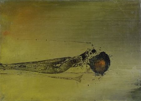 Gianni Dova (Roma, 1925 - Pisa, 1991) RELITTO SULLA SPIAGGIA, (1951) Olio su...