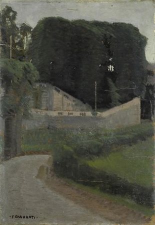 Felice Casorati (Novara, 1887 - Torino, 1963) PAESAGGIO, ANNI ‘10 Olio su...