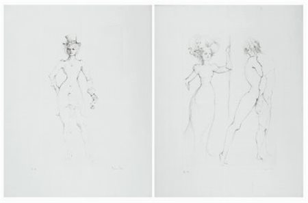 Leonor Fini (Buenos Aires, 1908 - Parigi, 1996) FIGURE Acquaforte, mm....