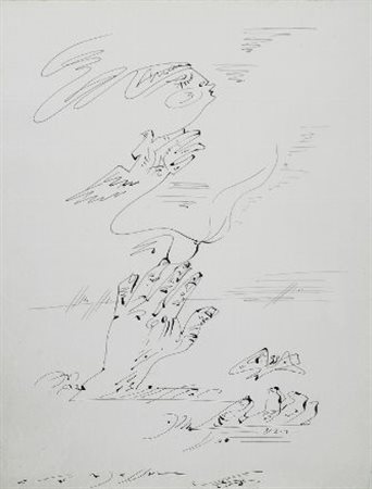 André Masson (Balagny, 1896 - Parigi, 1987) LES TROIS ELEMENTS, 1962 China su...