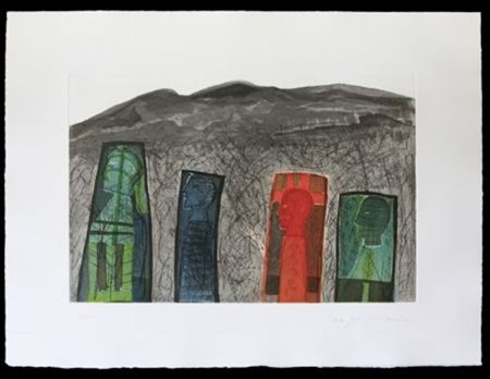 Mimmo Paladino (Paduli, 1948) SGUARDO A DESTRA, 2000 Litografia, mm. 360x810,...