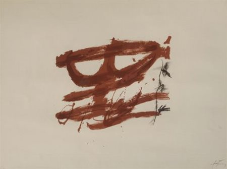 Antoni Tapies (Barcellona, 1923) SENZA TITOLO Litografia, mm. 570x760; es....