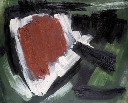 Gérard Schneider Sainte-Croix, Vaud 1896 – Parigi 1986 88B, 1955 olio su...