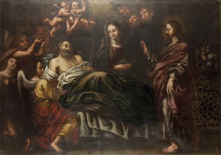 PITTORE ANONIMO DEL '600 "La resurrezione di Lazzaro" 97x136 olio su tela...