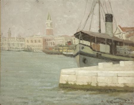 CAMPESTRINI ERNESTO ALCIDE Milano 1897 - 1982 "Venezia, Riva degli Schiavoni"...