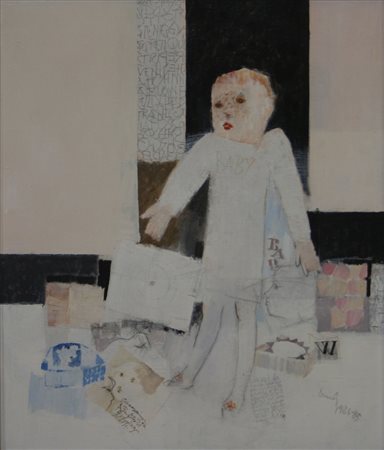 EANDI FERNANDO Torino 1926 "Baby" 1984-1985 68x48,5 acrilici su tela Opera...