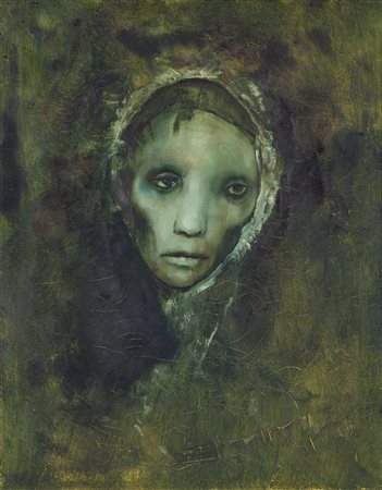 COLOMBOTTO ROSSO ENRICO Torino 1925 "Figura" primi anni '70 50x40 olio su...