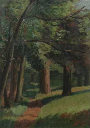 PARISOT ADRIANO Torino 1912 - 2004 "Paesaggio" 10/08/1941 51,5x37 olio su...