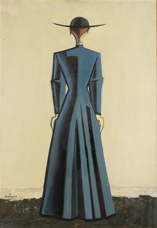 MORANDO PIETRO Alessandria 1892 - 1980 "Pretino al mare" 100x70 olio su tela...