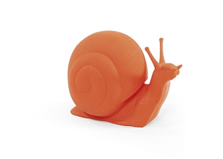 CRACKING ART GROUP "Chiocciola" H 40x55x30 multiplo in plastica arancio, es....