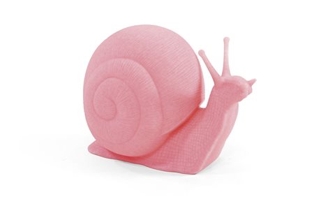 CRACKING ART GROUP "Chiocciola" H 40x55x30 multiplo in plastica rosa, es....