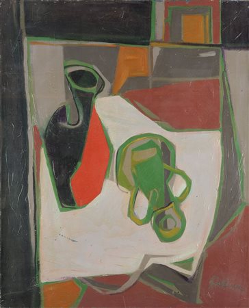 GALVANO ALBINO Torino 1907 - 1990 "Natura morta" 80x65 olio su tela Opera...