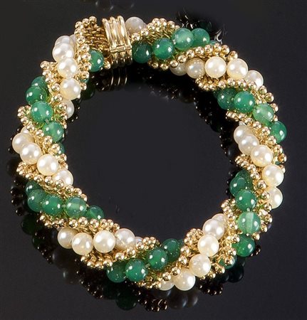 MUSY Bracciale, firmato "Musy", lavorato a torchon, composto da una maglia in...