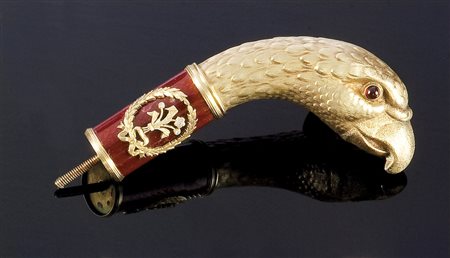 FABERGE' Stupenda replica di Carl Fabergè, manico di bastone a forma di...