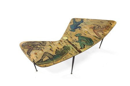 DECALAGE (ALOISI - DE CAVERO - GIRARDI) Tavolino in legno dipinto con...