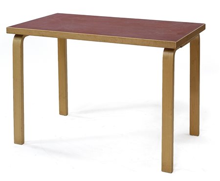 AALTO ALVAR Tavolo mod. 80 b Struttura in betulla naturale, piano in linoleum...