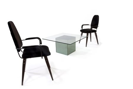 VIGO NANDA Blok Tavolino in cristallo specchiato. Prod. Acerbis 1971. cm...