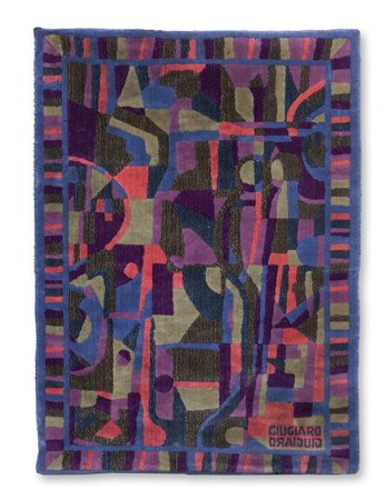 GIUGIARO GIORGETTO Tappeto a tessitura meccanica. Prod. Paracchi, 1990 circa...