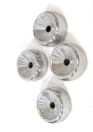 CASTIGLIONI ACHILLE E PIER GIACOMO Padina 4 Applique in alluminio ondulato e...